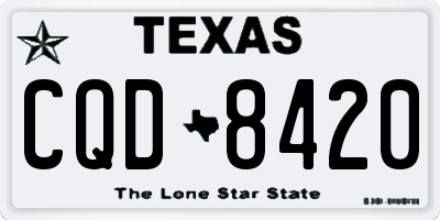 TX license plate CQD8420