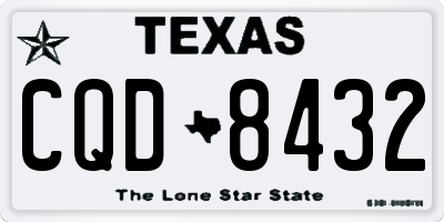 TX license plate CQD8432