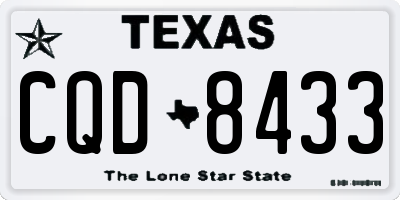 TX license plate CQD8433