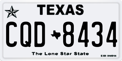 TX license plate CQD8434