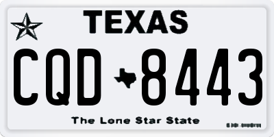 TX license plate CQD8443