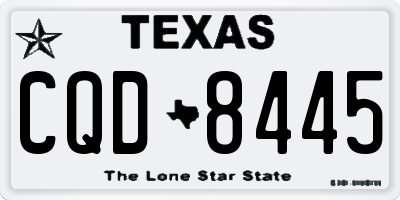 TX license plate CQD8445
