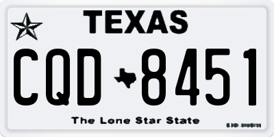 TX license plate CQD8451