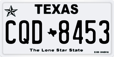 TX license plate CQD8453