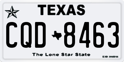 TX license plate CQD8463