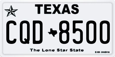 TX license plate CQD8500