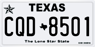 TX license plate CQD8501