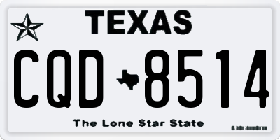TX license plate CQD8514
