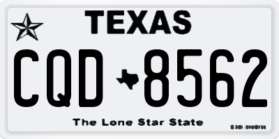 TX license plate CQD8562