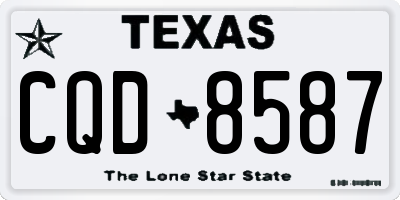 TX license plate CQD8587