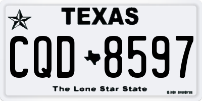 TX license plate CQD8597