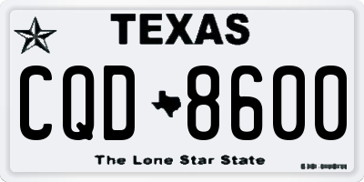 TX license plate CQD8600