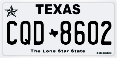 TX license plate CQD8602