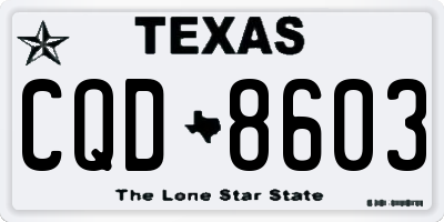TX license plate CQD8603
