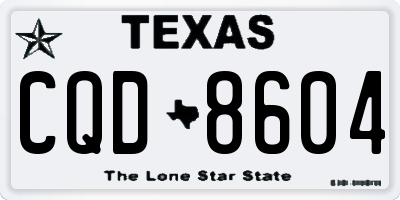 TX license plate CQD8604
