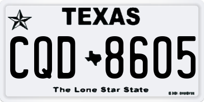 TX license plate CQD8605