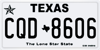 TX license plate CQD8606