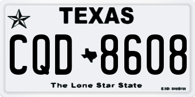 TX license plate CQD8608