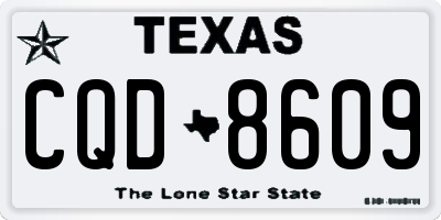 TX license plate CQD8609
