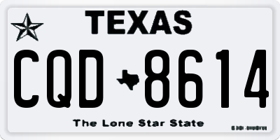 TX license plate CQD8614