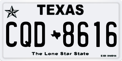 TX license plate CQD8616