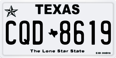 TX license plate CQD8619