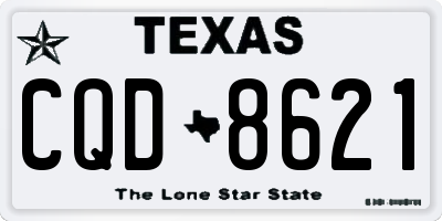 TX license plate CQD8621