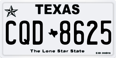 TX license plate CQD8625