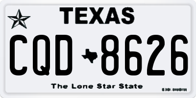 TX license plate CQD8626