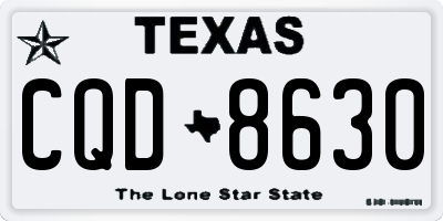 TX license plate CQD8630