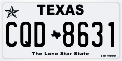 TX license plate CQD8631