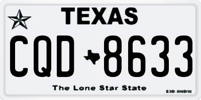TX license plate CQD8633
