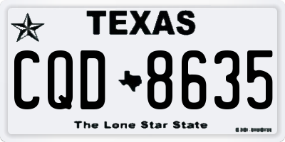 TX license plate CQD8635