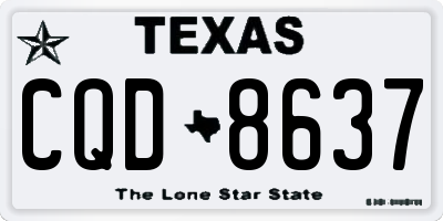 TX license plate CQD8637
