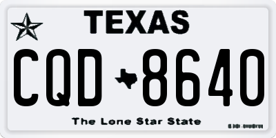 TX license plate CQD8640
