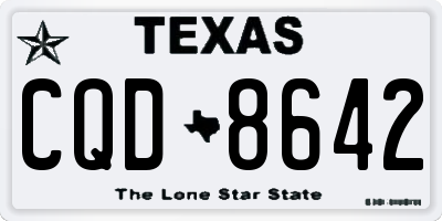 TX license plate CQD8642