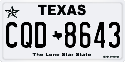 TX license plate CQD8643