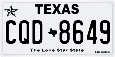 TX license plate CQD8649