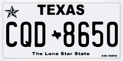 TX license plate CQD8650