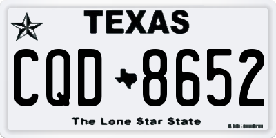 TX license plate CQD8652