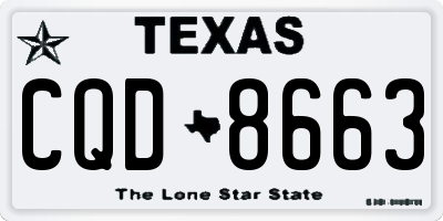 TX license plate CQD8663
