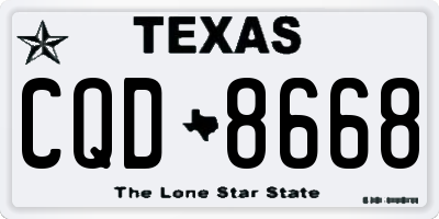 TX license plate CQD8668