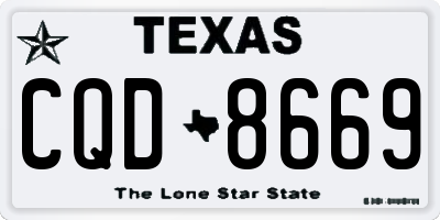 TX license plate CQD8669