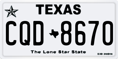 TX license plate CQD8670