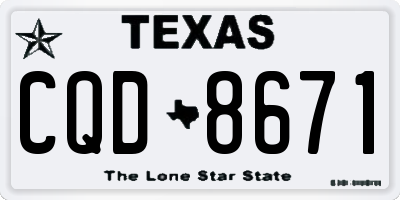 TX license plate CQD8671