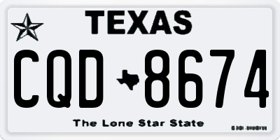 TX license plate CQD8674