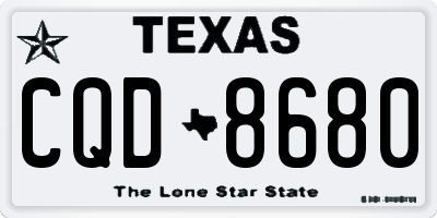 TX license plate CQD8680