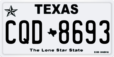 TX license plate CQD8693