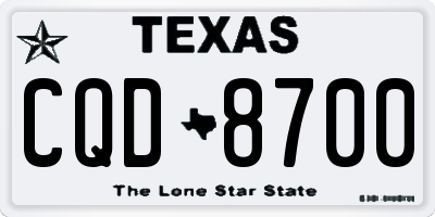 TX license plate CQD8700