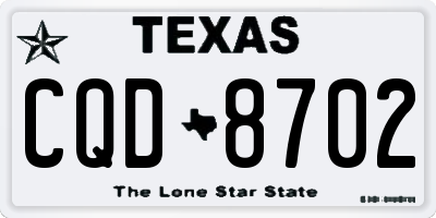 TX license plate CQD8702